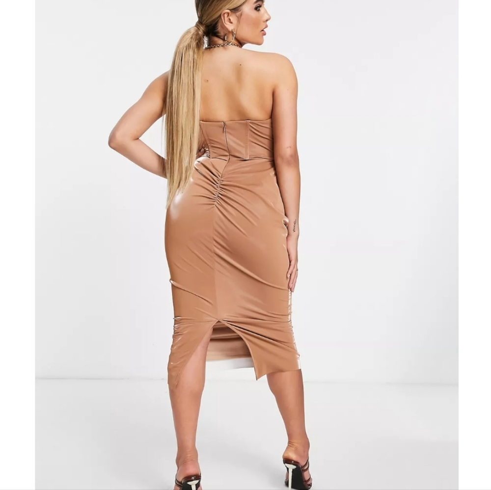 ASOS Vinyl Corset Midi Dress - Picture 4 of 4
